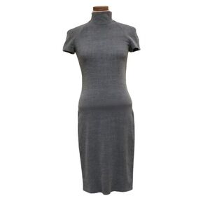 Emporio Armani Midi Sheath Dress Size XS Gray Wool Blend